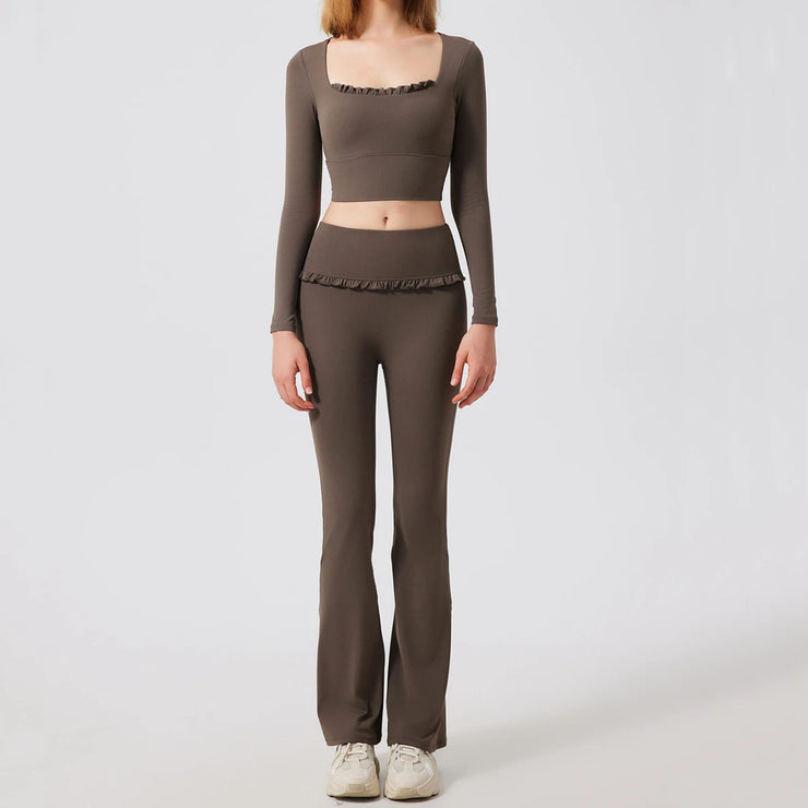 High Waist Bell Flare Legging Set