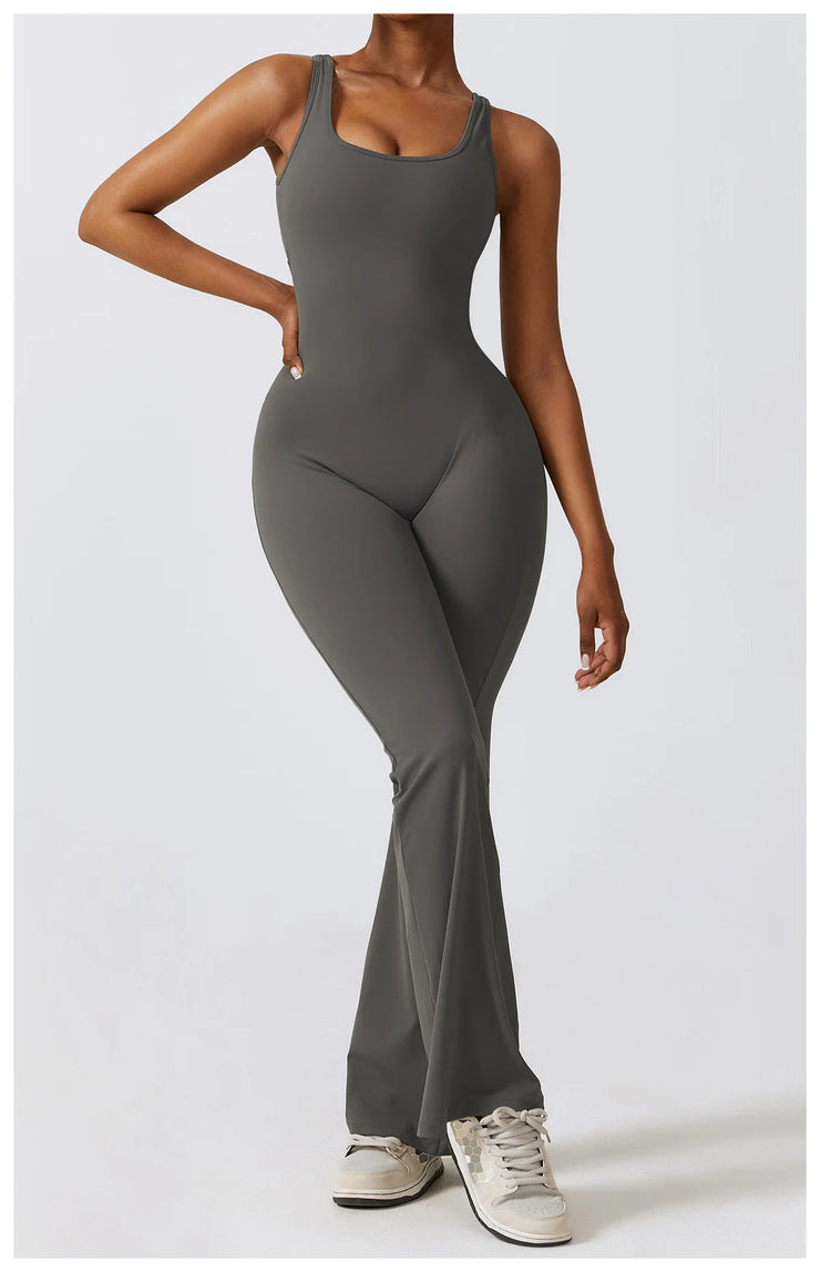 Sexy Back V Jumpsuit Gym Set