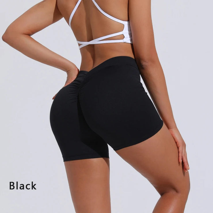 High-Waisted Hip-Lifting Fitness Shorts
