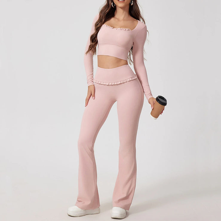 High Waist Bell Flare Legging Set