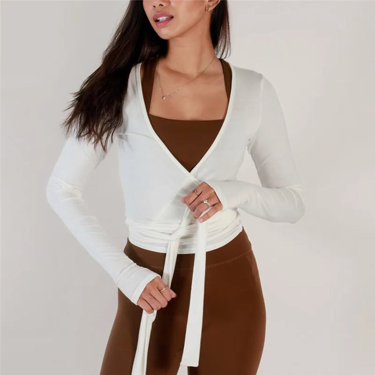 Stylish V Neck Long Sleeve Top