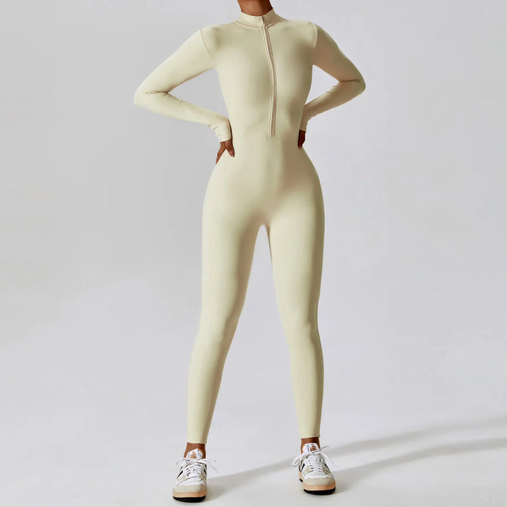 One-Piece Suit Zipper Long Sleeved Tracksuit