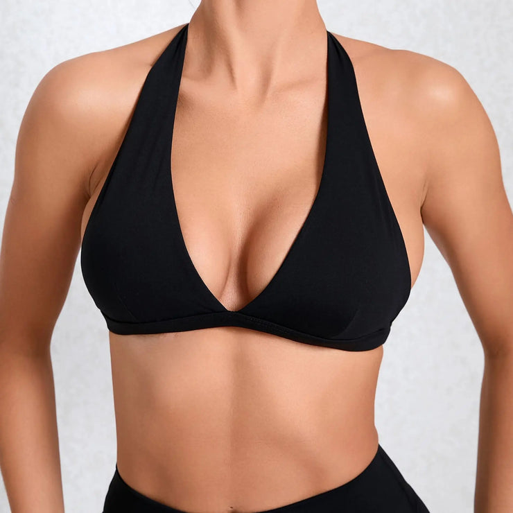 V-Neck Backless Sports Bra