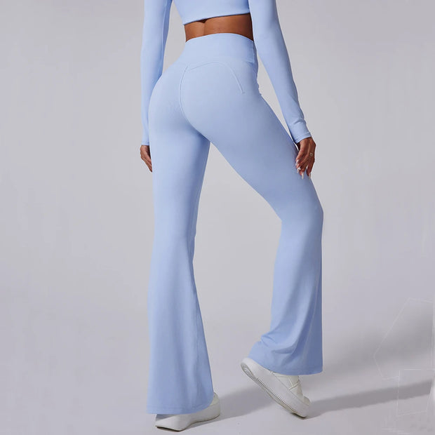 Women High Waist Flared Leggings