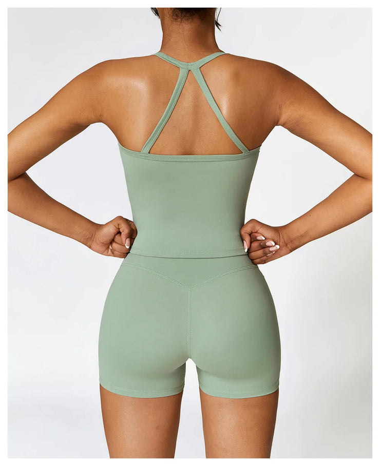 Sports Vest Women Gym Set