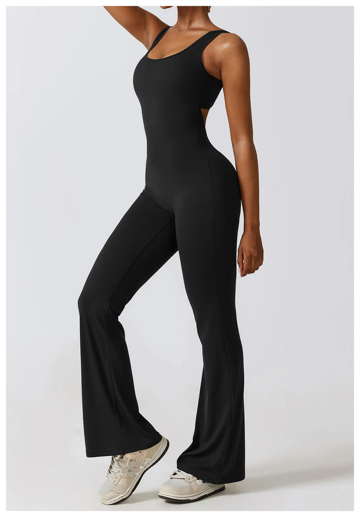 Sexy Back V Jumpsuit Gym Set