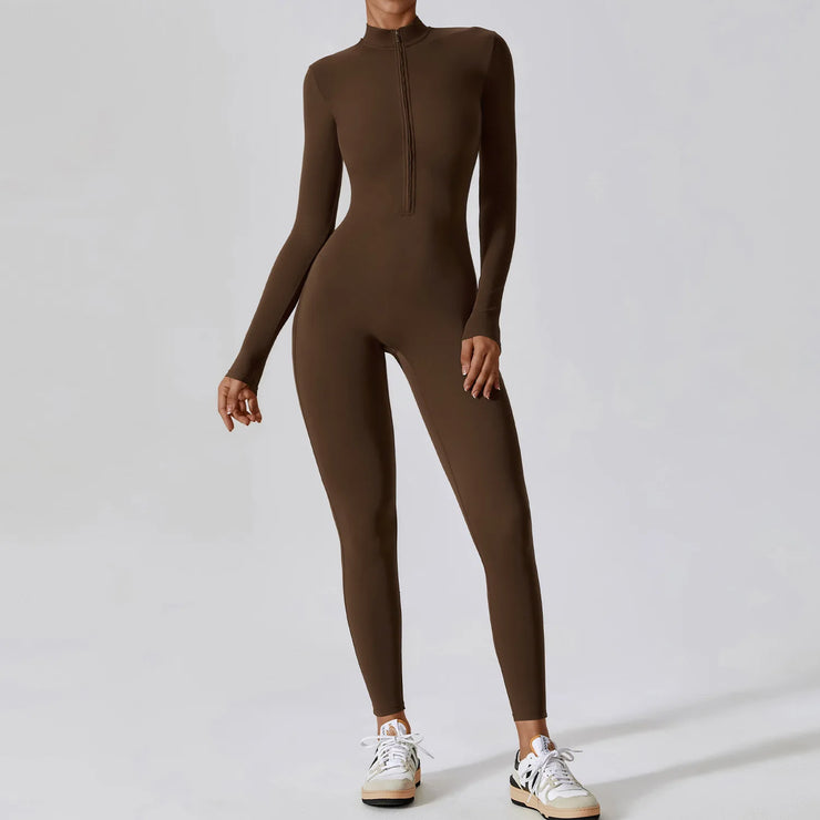 One-Piece Suit Zipper Long Sleeved Tracksuit