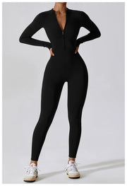 One-Piece Suit Zipper Long Sleeved Tracksuit