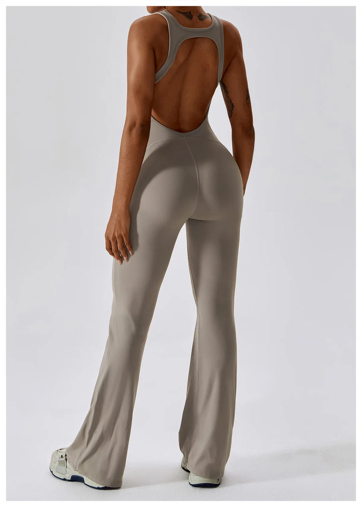 Sexy Back V Jumpsuit Gym Set