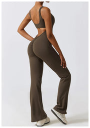 Sexy Back V Jumpsuit Gym Set