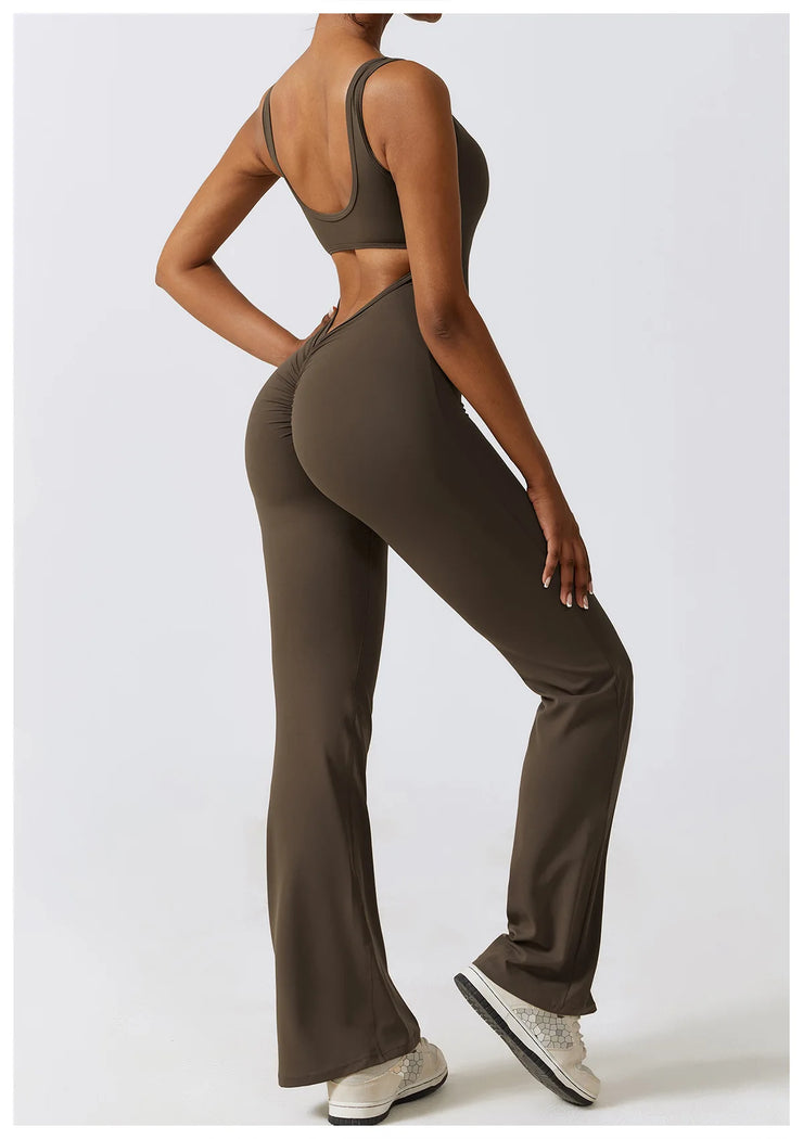 Sexy Back V Jumpsuit Gym Set