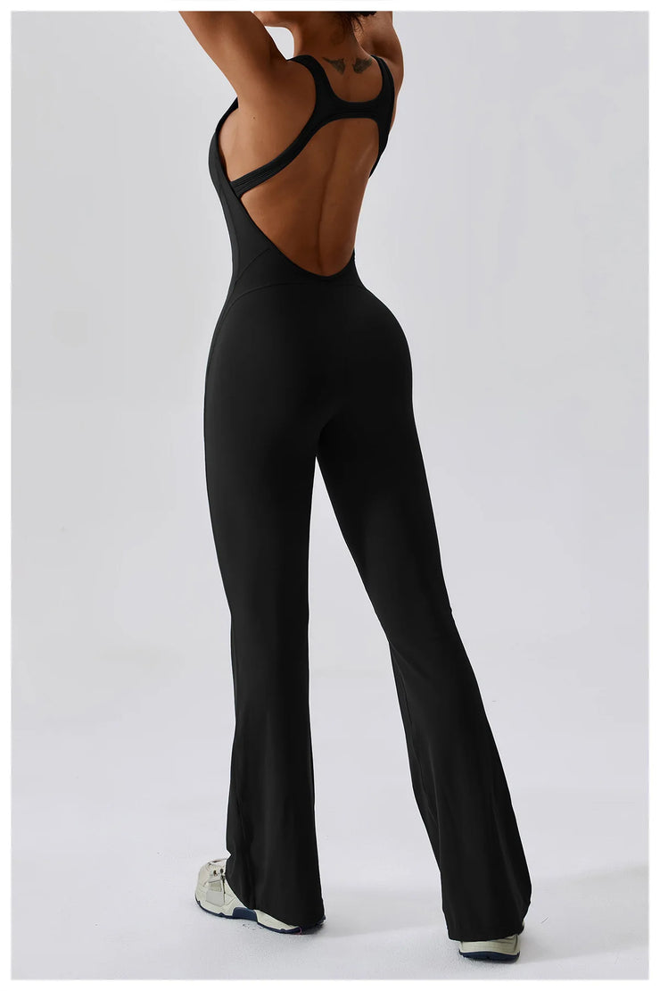 Sexy Back V Jumpsuit Gym Set