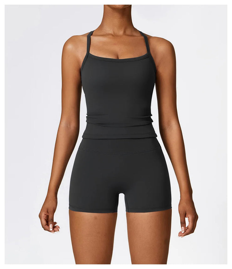 Sports Vest Women Gym Set