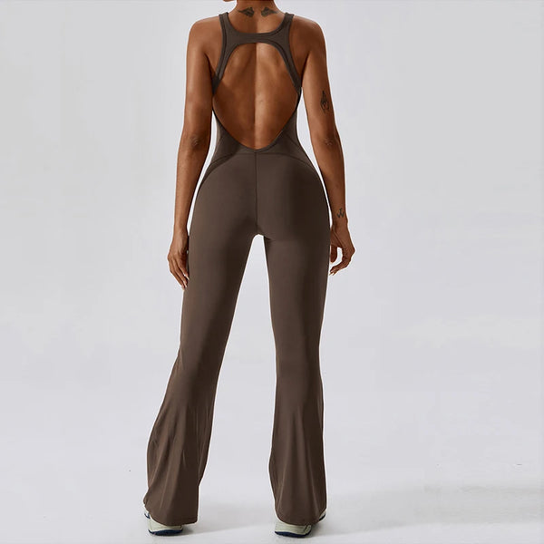 Sexy Back V Jumpsuit Gym Set