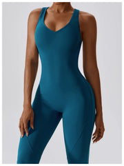 Sexy Back V Jumpsuit Gym Set