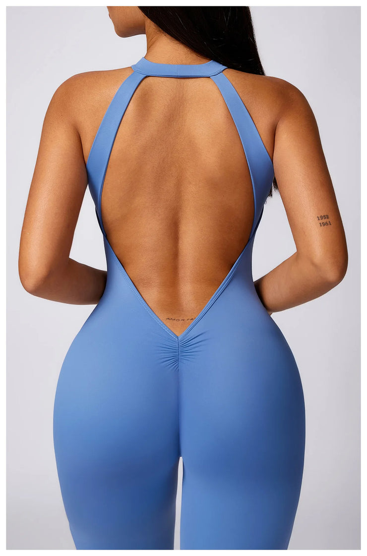 Backless V-Back Yoga Jumpsuit