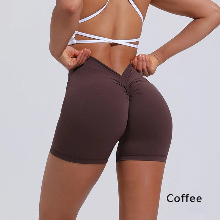 High-Waisted Hip-Lifting Fitness Shorts