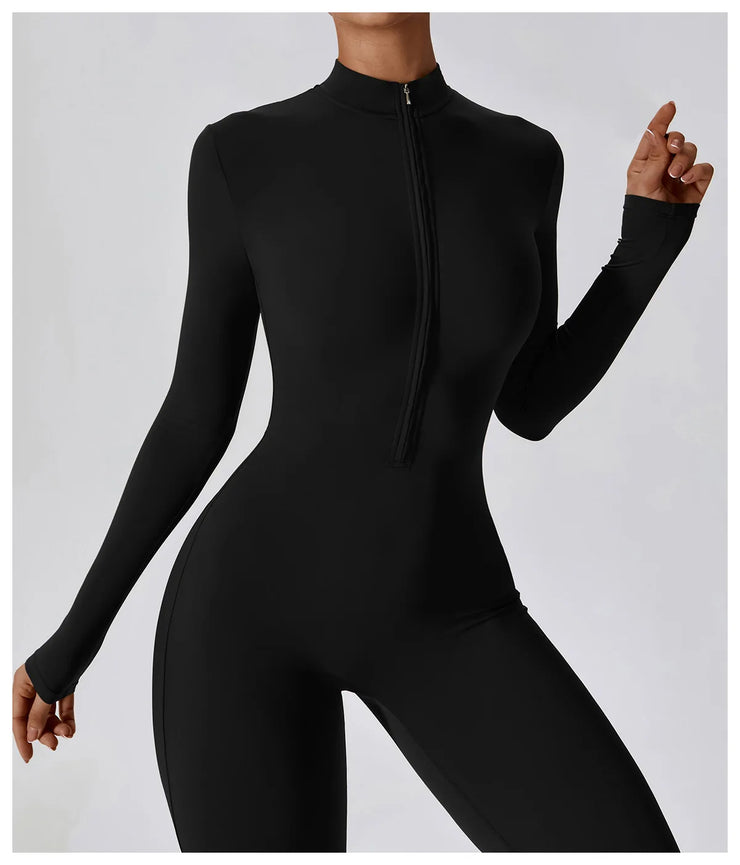 One-Piece Suit Zipper Long Sleeved Tracksuit