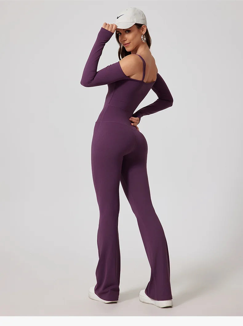 BOLD Yoga Flared Jumpsuit Women's Gym Fitness