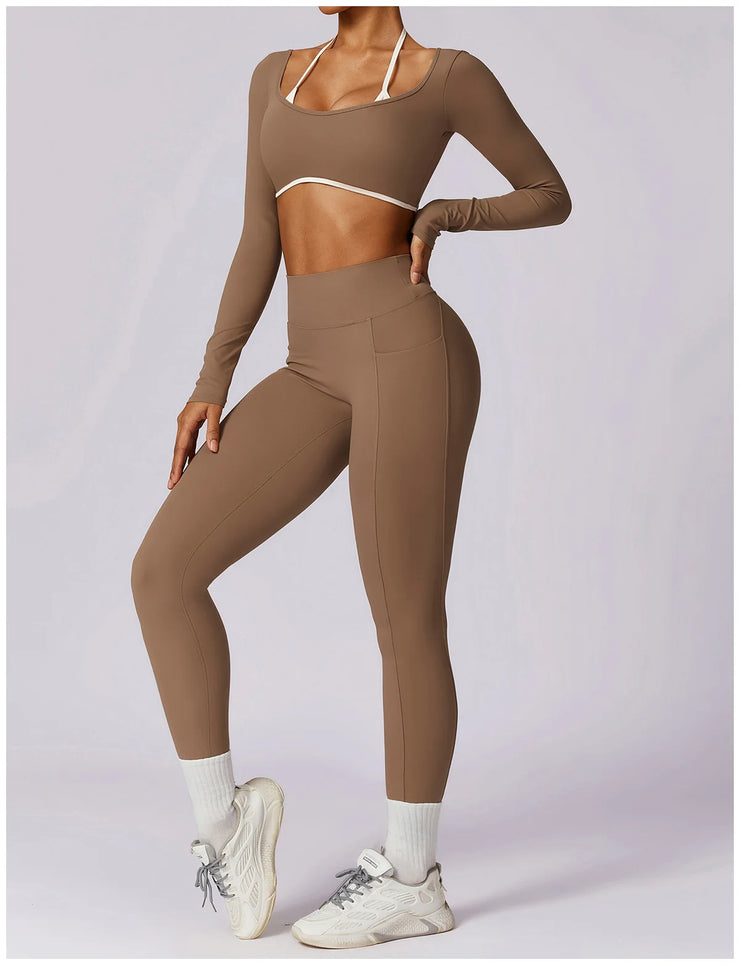 Long Sleeve Push-Up Sports Set