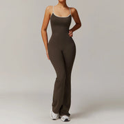Slim Gym Jumpsuit V-back Casual