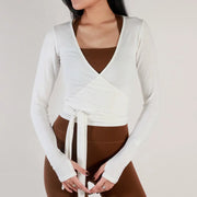 Stylish V Neck Long Sleeve Top