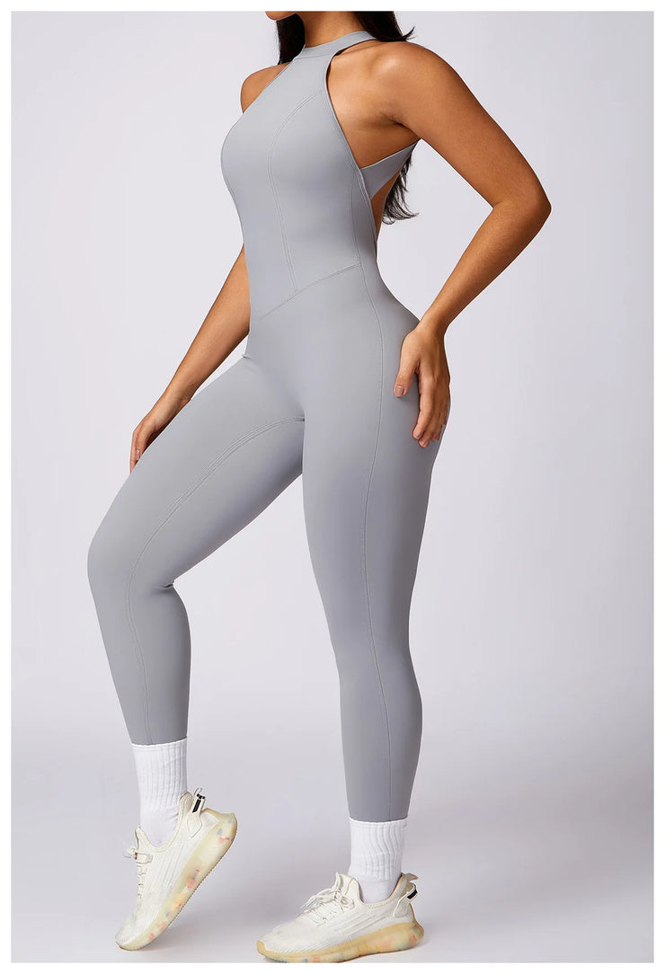 Backless V-Back Yoga Jumpsuit