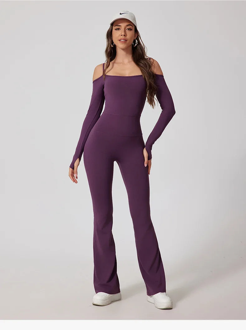 BOLD Yoga Flared Jumpsuit Women's Gym Fitness