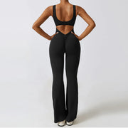 Sexy Back V Jumpsuit Gym Set
