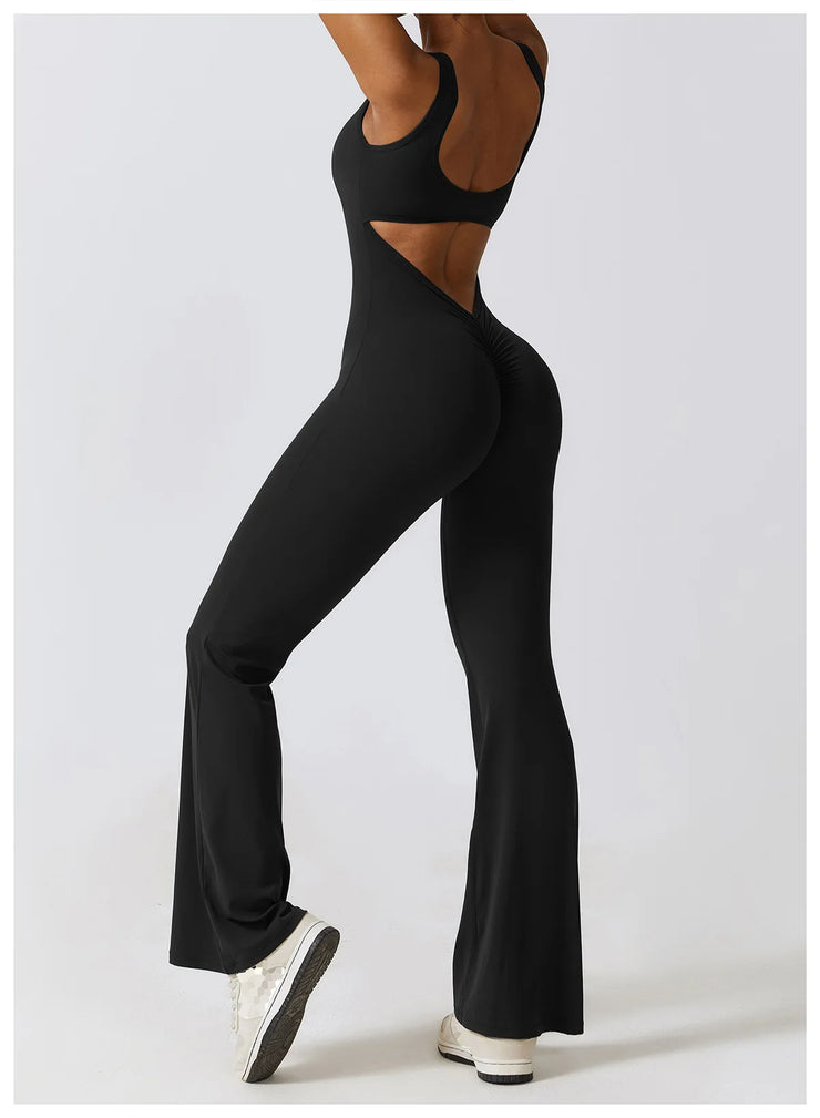Sexy Back V Jumpsuit Gym Set