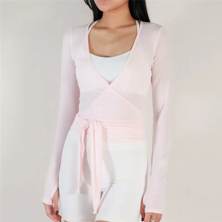 Stylish V Neck Long Sleeve Top