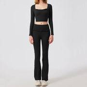 High Waist Bell Flare Legging Set