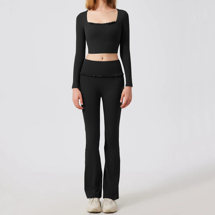 High Waist Bell Flare Legging Set