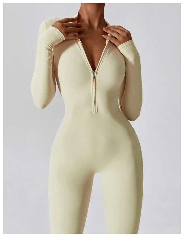 One-Piece Suit Zipper Long Sleeved Tracksuit
