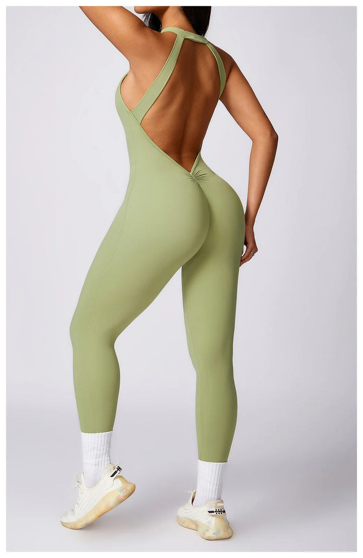 Backless V-Back Yoga Jumpsuit