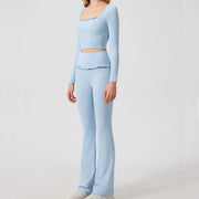 High Waist Bell Flare Legging Set