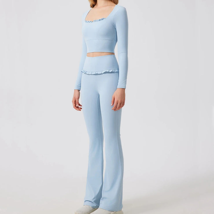 High Waist Bell Flare Legging Set