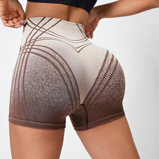 Gradient High Waist Fitness Shorts