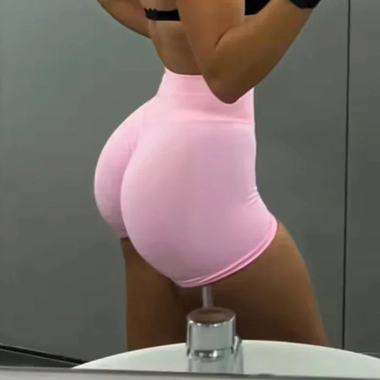 Low Ribbed Waist Yoga Shorts