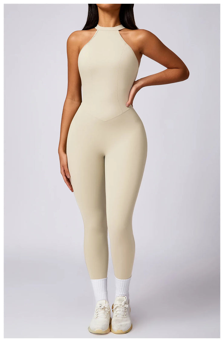 Backless V-Back Yoga Jumpsuit