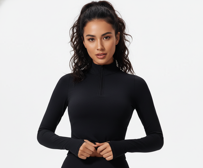 Essentials Zip Top – Onyx Black