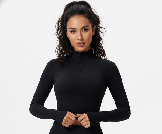 Essentials Zip Top – Onyx Black