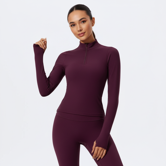 Essentials Zip Top – Merlot